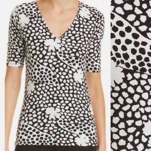 Ted Baker London Lucys Black White Floral Spotted Blouse Size 3 Medium